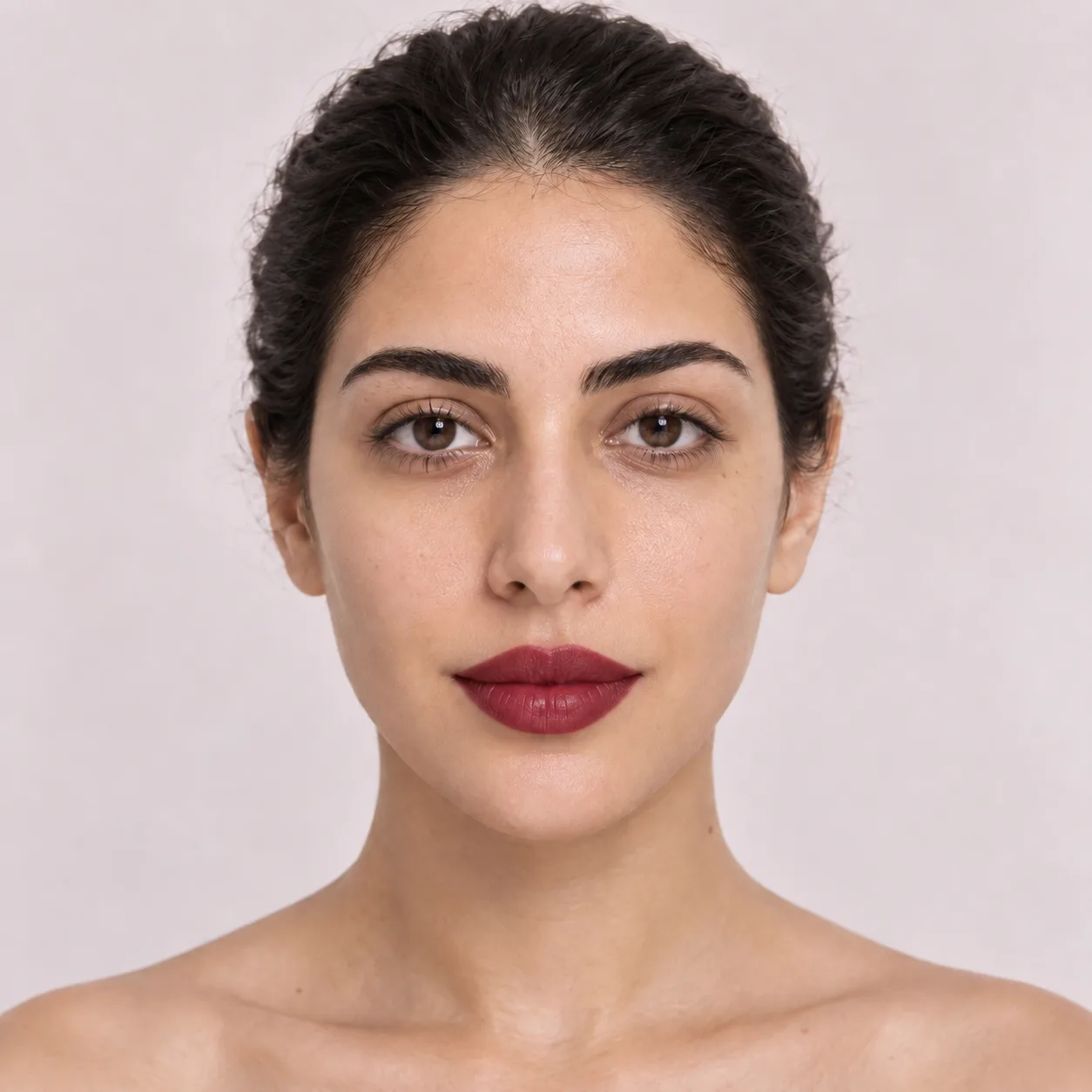 شبیه‌سازی نمای رژ Flame روی لب مدل