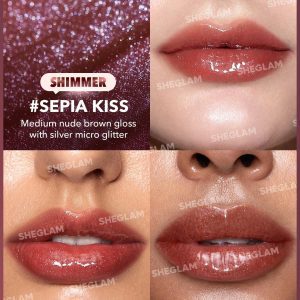لیپ پلامپر شاینی رنگ Sheglam Shiny Lip Plumper Sepia Kiss