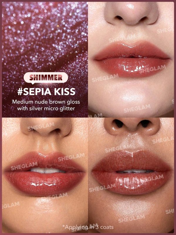 لیپ پلامپر شاینی رنگ Sheglam Shiny Lip Plumper Sepia Kiss
