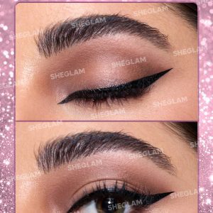 خط چشم مایع ضدآب شیگلم لاین اند دیفاین – مشکی مات، بدنه طلایی SHEGLAM Line & Define Waterproof Liquid Eyeliner – Black Matte