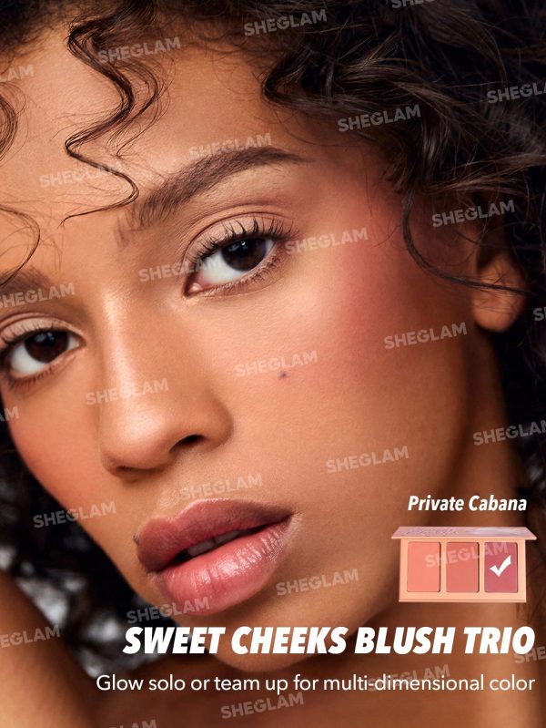Product 189 image 1 پالت رژگونه سهتایی شیگلم نارنجی Sweet Cheeks – مدل Private Cabana (پودری مات) SHEGLAM Sweet Cheeks Blush Trio