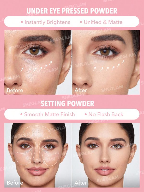 Product 63 image 1 پودر فیکس دوکاره شیگلم اینستا ردی – رنگ صورتی بابلگام (مات و ضدآب) SHEGLAM Insta-Ready Face & Under Eye Setting Powder Duo – Bubblegum (2-in-1, Pink, Matte, Long-Lasting)