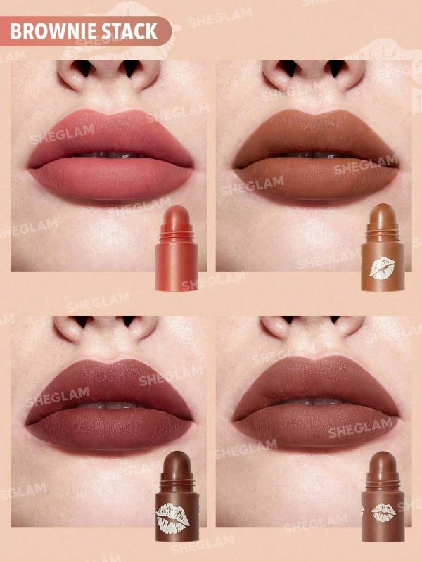 Product 207 image 1 رژ ۴ طبقه SHEGLAM 4-Layer Lipstick – Brownie stack