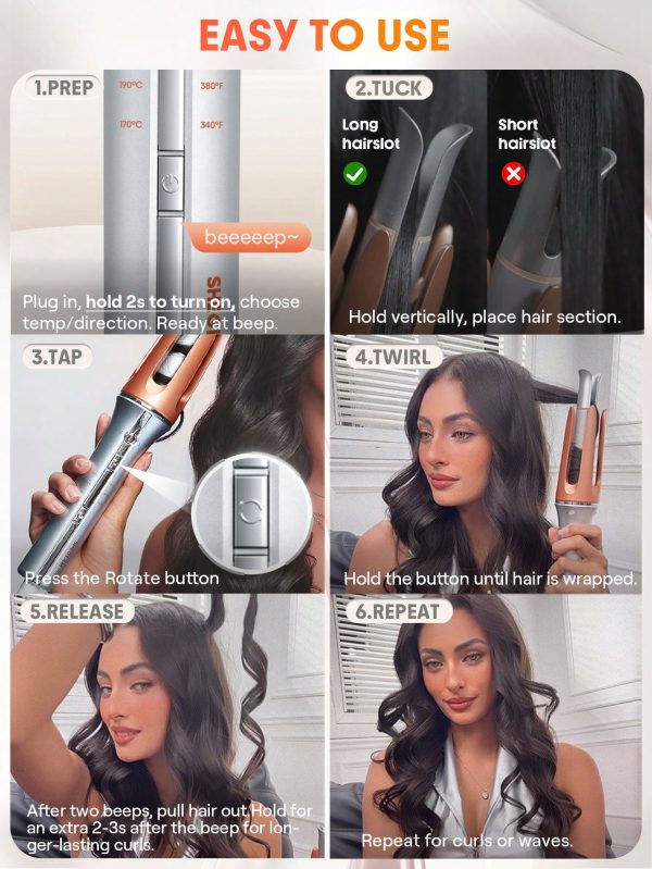 Product 172 image 1 فر کننده مو کرلی شیگلم سایز ۲۵ – SHEGLAM Curling Wand 25mm