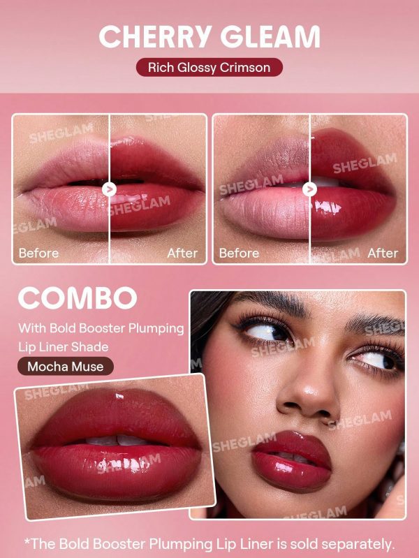 Product 119 image 1 لیپ گلاس بولد بوستر – رنگ Sheglam Bold Booster Lip Gloss – Cherry Glam