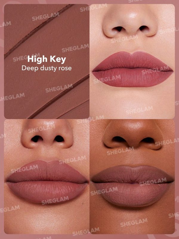 رژلب مات شیگلم Dynamatte Boom – رنگ SHEGLAM Dynamatte Boom Long Lasting Matte Lipstick – High Key