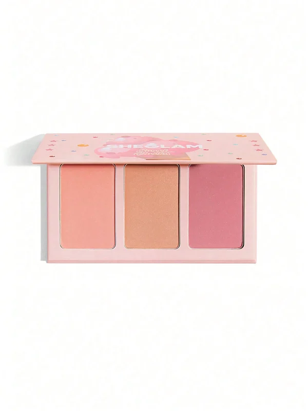 پالت رژگونه سهتایی شیگلم Sweet Cheeks صورتی– مدل Enamored (پودری مات) SHEGLAM Sweet Cheeks Blush Trio