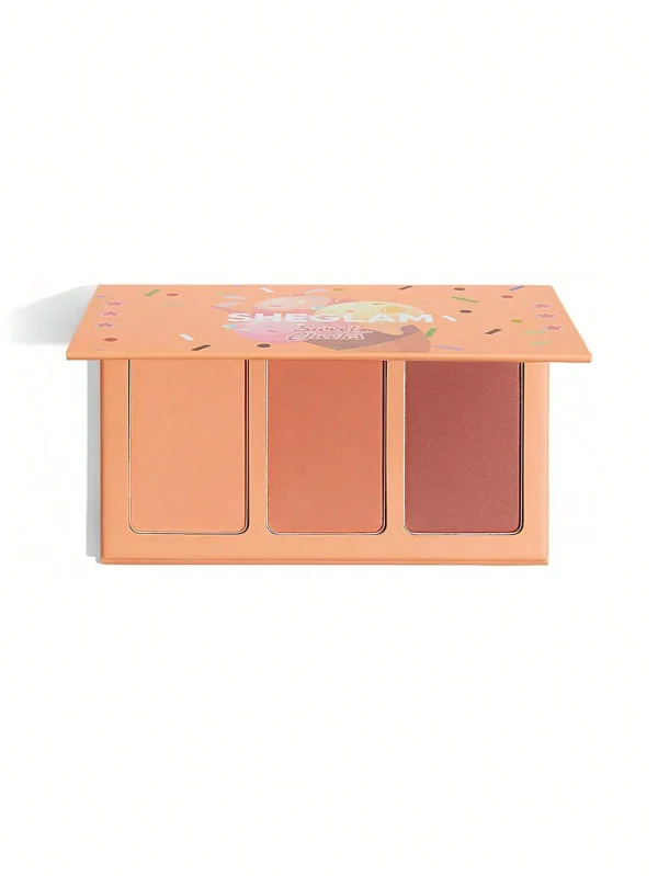 پالت رژگونه سهتایی شیگلم نارنجی Sweet Cheeks – مدل Private Cabana (پودری مات) SHEGLAM Sweet Cheeks Blush Trio