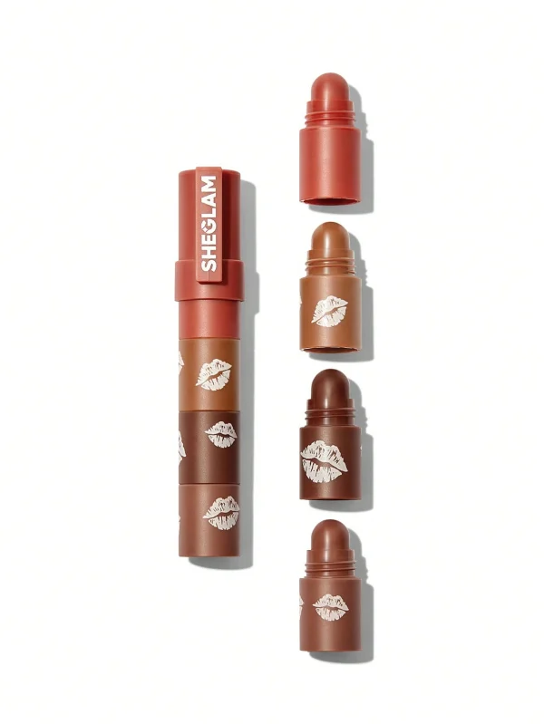 رژ ۴ طبقه SHEGLAM 4-Layer Lipstick – Brownie stack